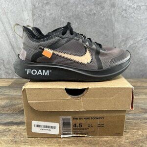 Nike Zoom Fly Off White Black Silver Size 4.5 Mens Size 6 Womens Sneakers